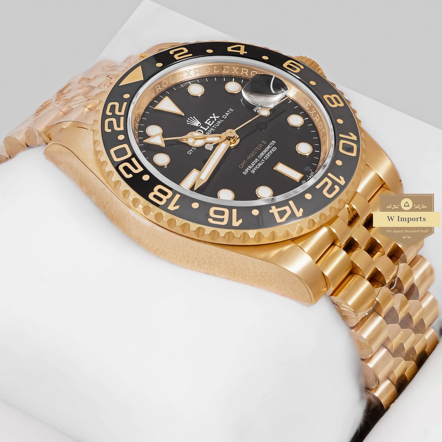 LATEST COLLECTION GMT 40  YELLOW GOLD WITH BLACK DIAL & BEZEL AUTOMATIC WATCH EW MADE