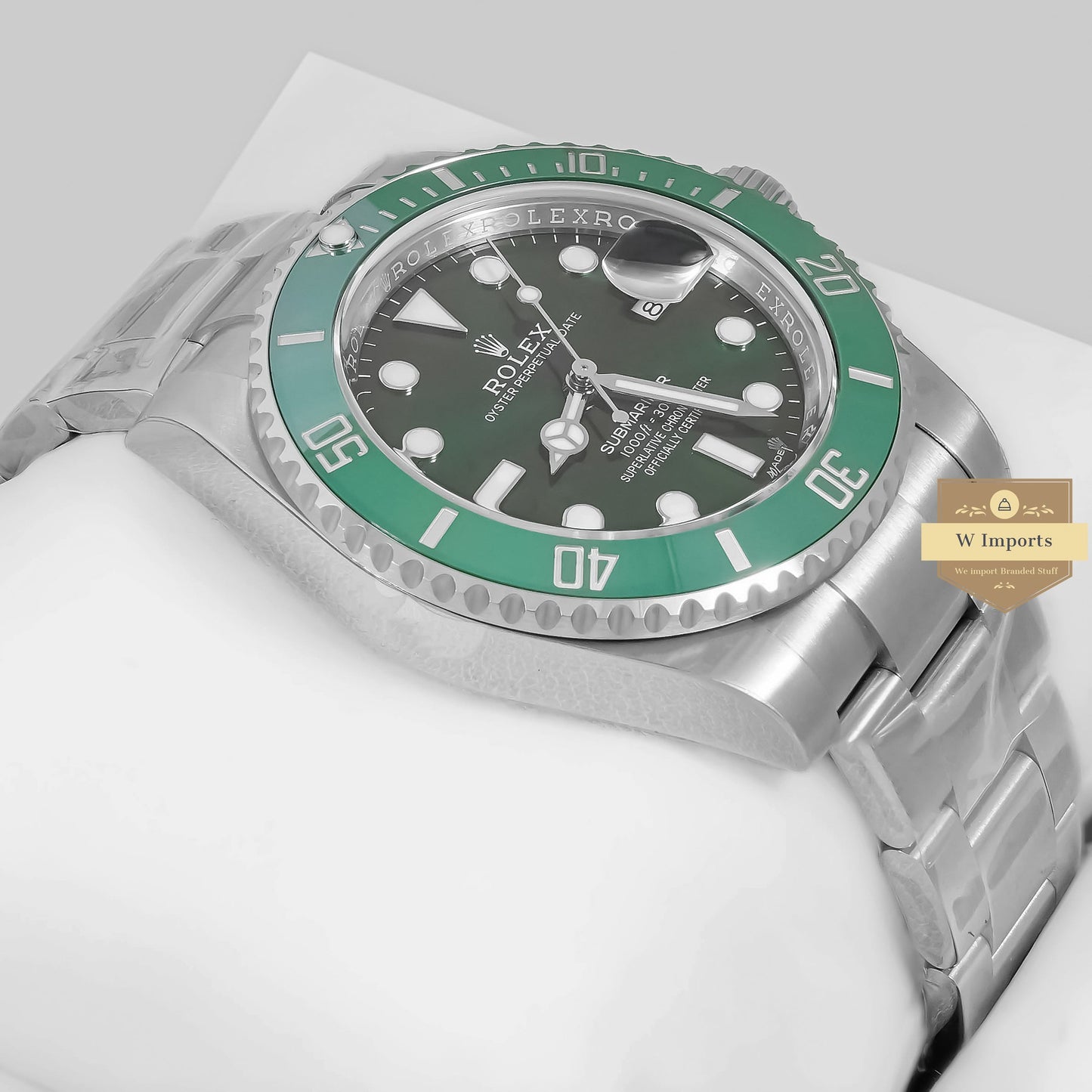 LATEST COLLECTION 40 SILVER WITH GREEN DIAL & BEZEL AUTOMATIC WATCH EW MADE