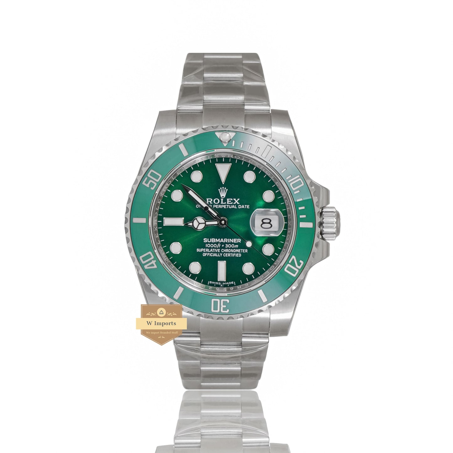 LATEST COLLECTION 40 SILVER WITH GREEN DIAL & BEZEL AUTOMATIC WATCH EW MADE