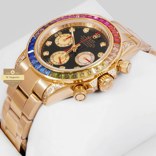 LATEST COLLECTION CHRONOGRAPH 40 RAINBOW EDITION YELLOW GOLD WITH BLACK DIAL ZR FACTORY