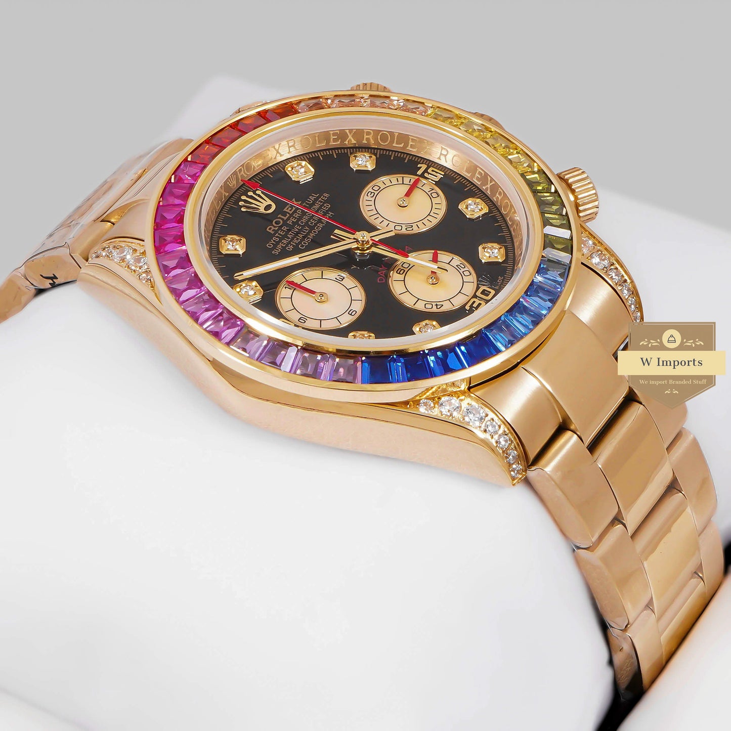 LATEST COLLECTION CHRONOGRAPH 40 RAINBOW EDITION YELLOW GOLD WITH BLACK DIAL ZR FACTORY