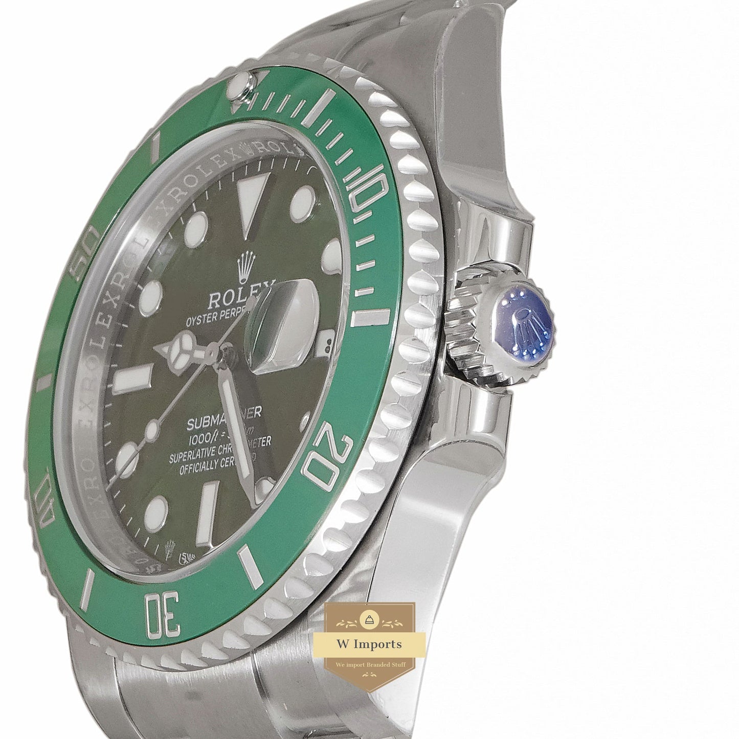 LATEST COLLECTION 40 SILVER WITH GREEN DIAL & BEZEL AUTOMATIC WATCH EW MADE