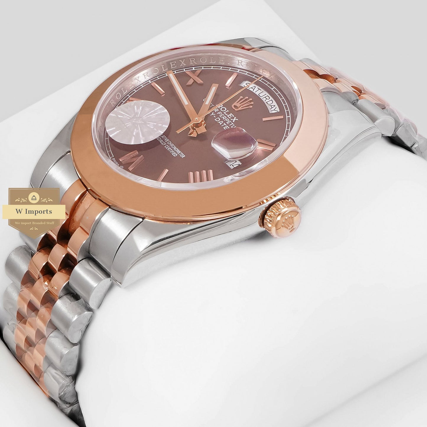 LATEST COLLECTION 40 TWO TONE ROSE GOLD WITH DEEP BROWN DIAL AUTOMATIC WATCH ZR FACTORY