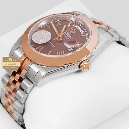 LATEST COLLECTION 40 TWO TONE ROSE GOLD WITH DEEP BROWN DIAL AUTOMATIC WATCH ZR FACTORY