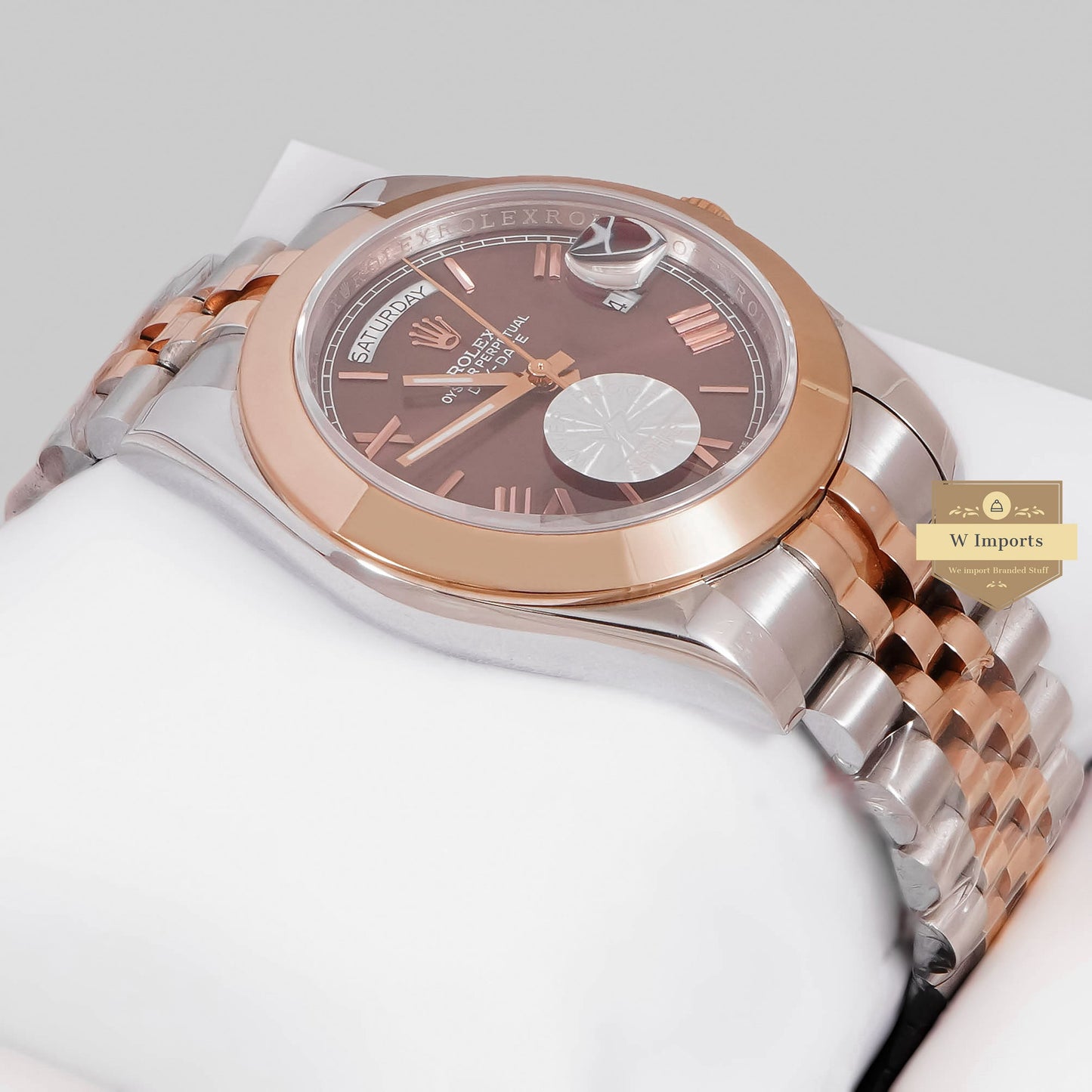 LATEST COLLECTION 40 TWO TONE ROSE GOLD WITH DEEP BROWN DIAL AUTOMATIC WATCH ZR FACTORY