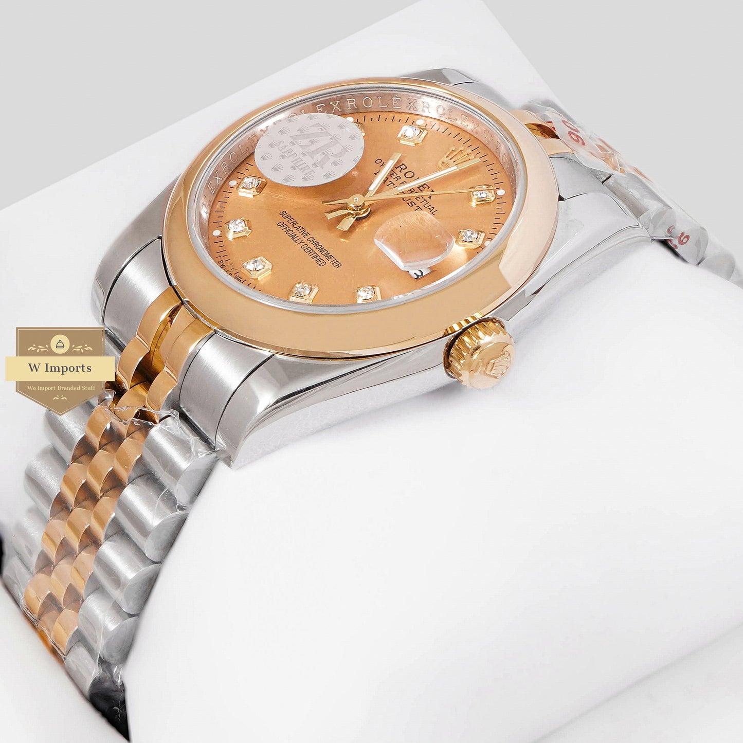 LATEST COLLECTION 36 TWO TONE YELLOW GOLD WITH DIAL STONE INDEX ZR FACTORY