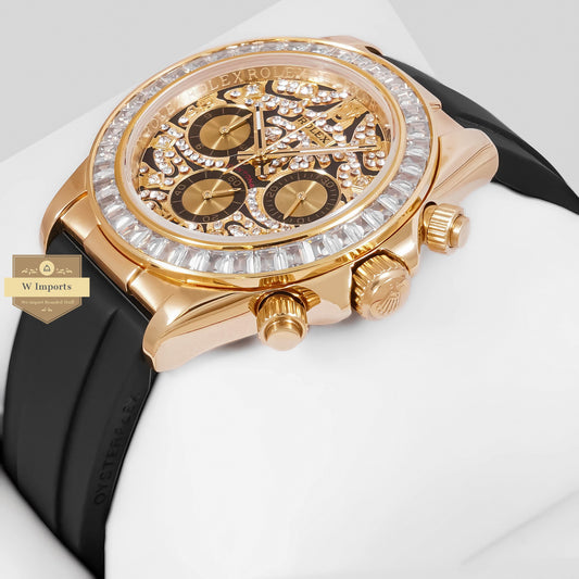 LATEST COLLECTION CHRONOGRAPH 40 YELLOW GOLD CASE WITH STONE BEZEL & DIAL ZR FACTORY