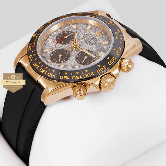 LATEST COLLECTION CHRONOGRAPH 40 YELLOW GOLD CASE WITH GRAY MARBLE DIAL & BLACK RUBBER STRAP ZR FACTORY