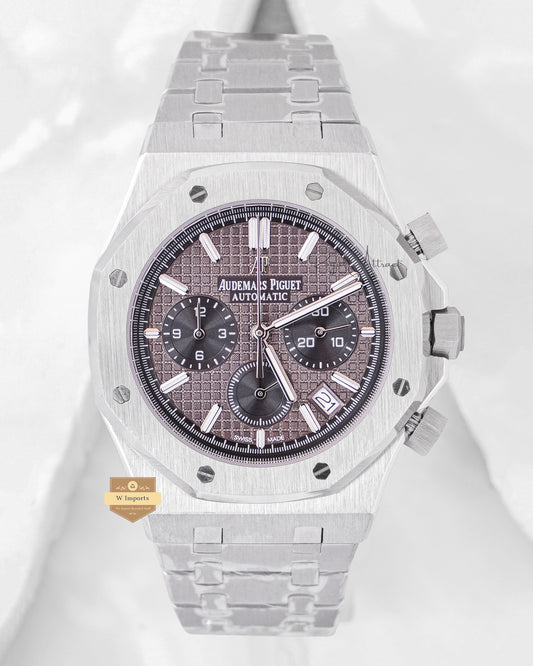Latest Collection Chronograph Silver With Gray Dial Chain Watch