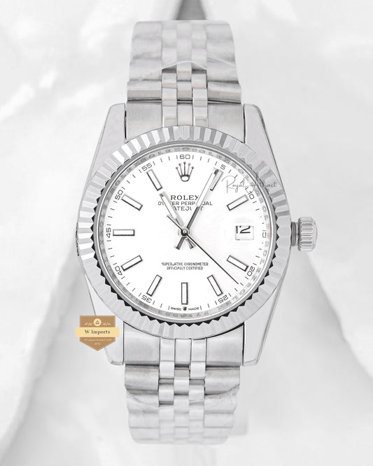 Latest Collection 36 Silver With White Dial Chain Watch Zr Factory