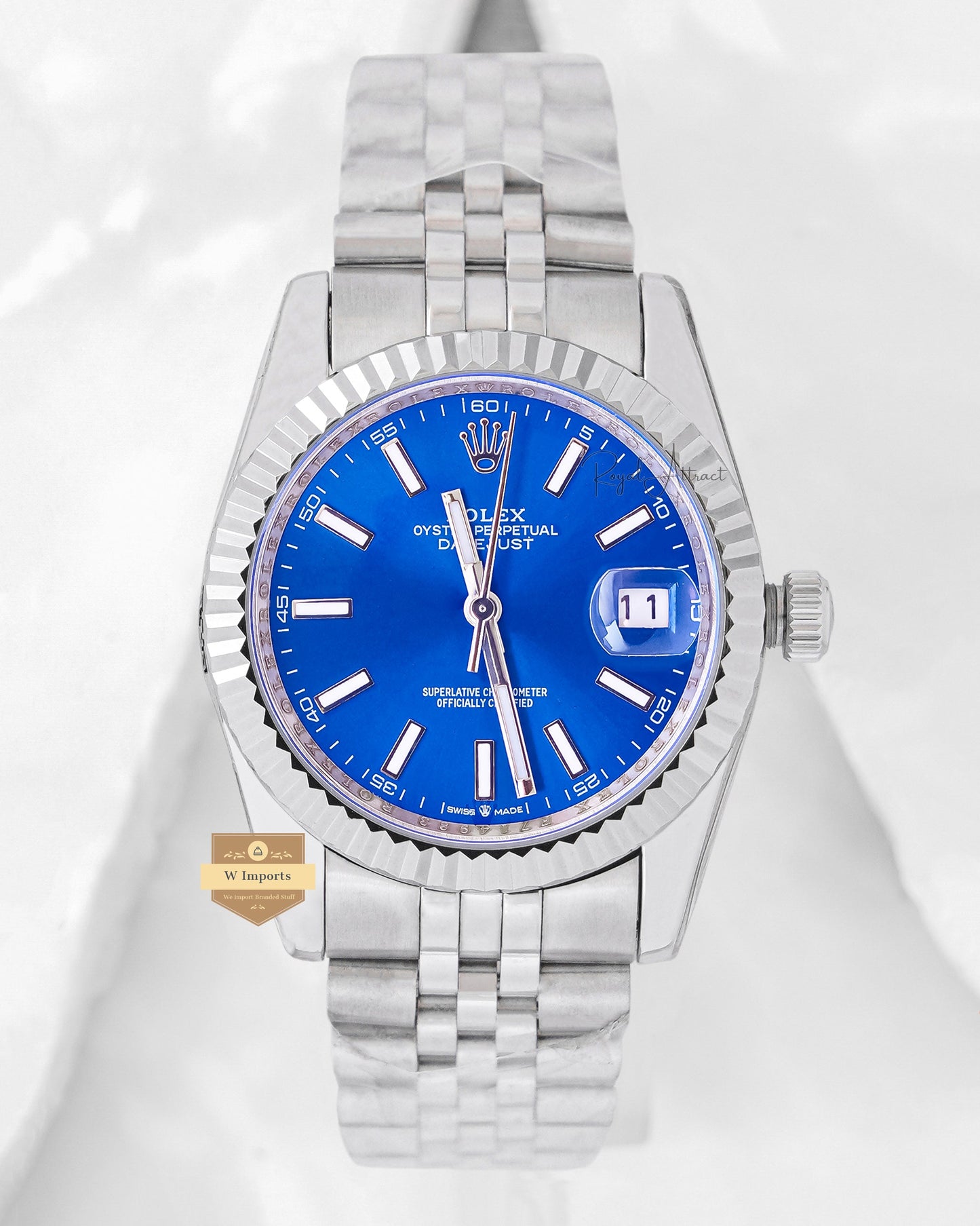 Latest Collection 36 Silver With Blue Dial Fluted Bezel Automatic Watch ZR Factory