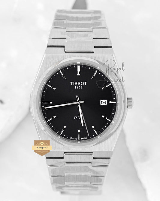 Latest Collection Prx Silver Stainless Steel With Black Dial Quartz Watch