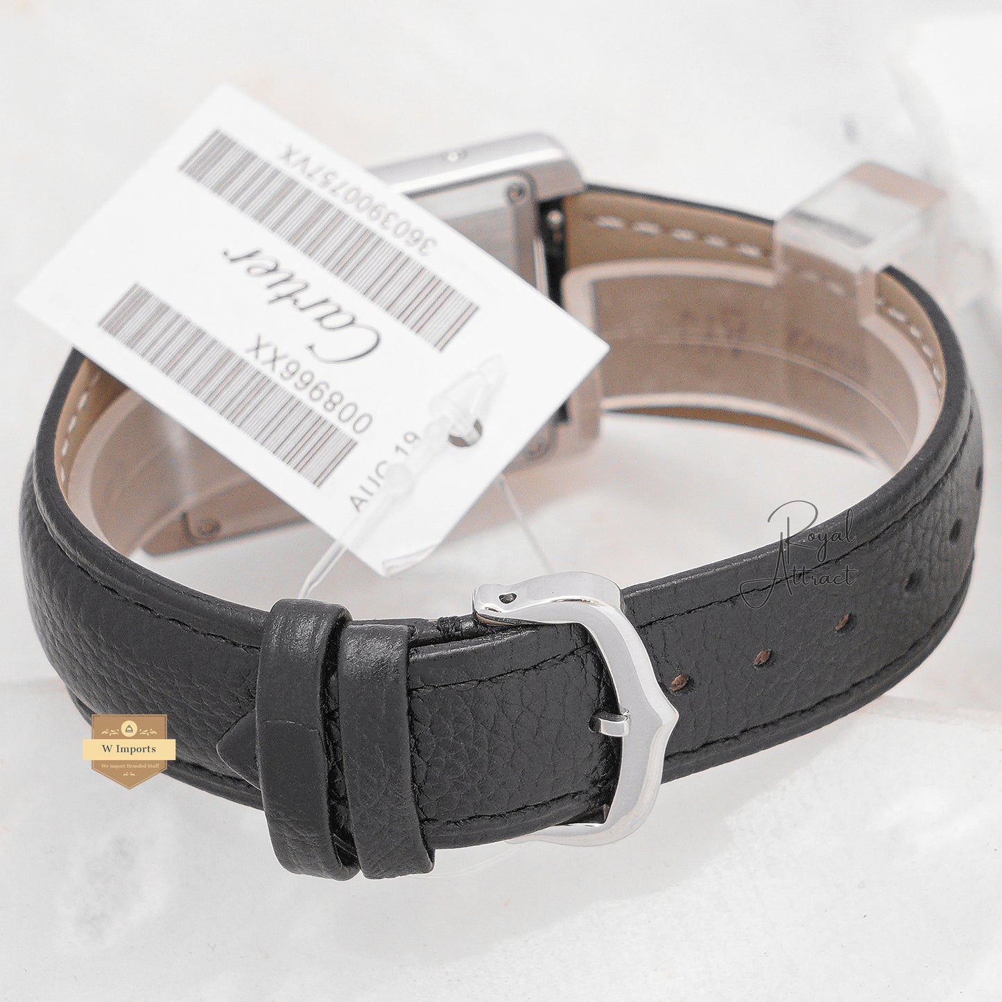 Latest Collection Silver Case With White Dial & Black Leather Strap Watch