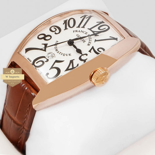 LATEST COLLECTION ROSE GOLD CASE WITH WHITE DIAL AND LEATHER STRAP
