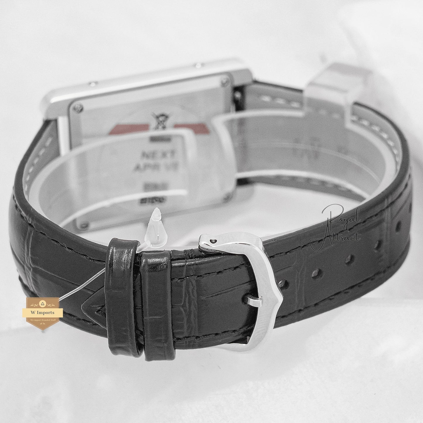 Latest Collection Silver Case With White Dial & Black Leather Strap Watch