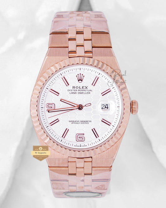 LATEST COLLECTION LD 40 ROSE GOLD WITH WHITE DIAL AUTOMATIC WATCH OZ MADE