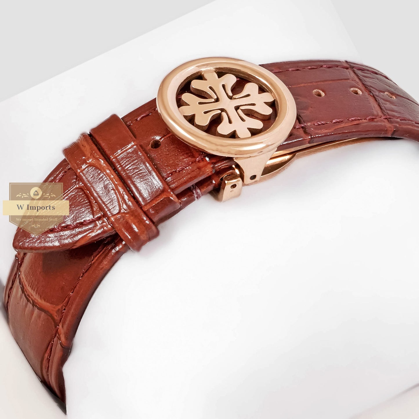 Latest Collection Rose Gold Case With Skeleton Dial & Brown Leather Strap