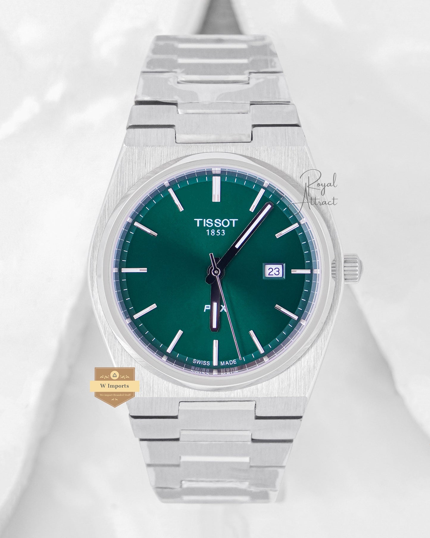 Latest Collection Prx Silver Stainless Steel With Sea Green Dial Quartz Watch