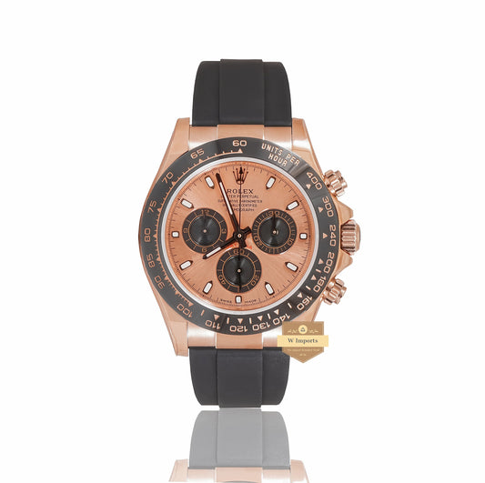Latest Collection 40 Rose Gold Case With Dial & Black Rubber Strap Automatic Watch Ew Made