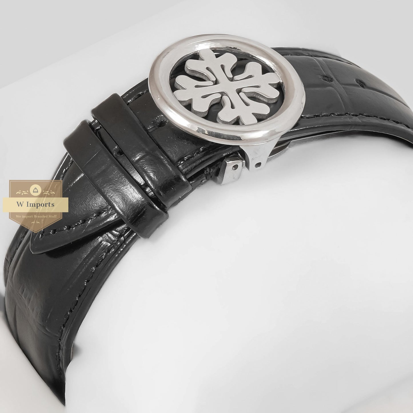 LATEST COLLECTION CHRONOGRAPH SILVER CASE WITH DIAL & BLACK LEATHER STRAP