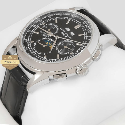LATEST COLLECTION CHRONOGRAPH SILVER CASE WITH BLACK DIAL & LEATHER STRAP