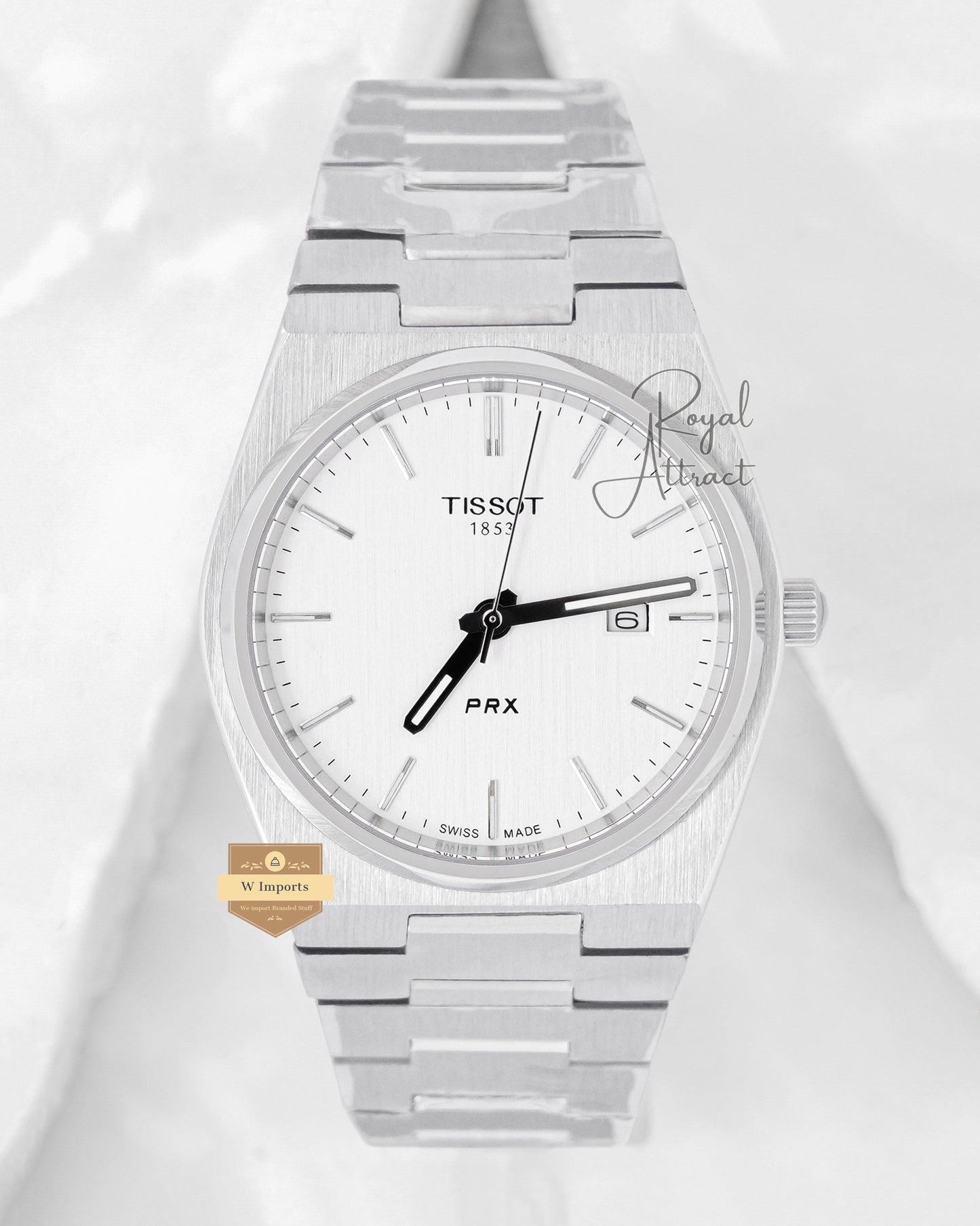 Latest Collection Premium Prx Silver With White Dial Stainless Steel Quartz Watch