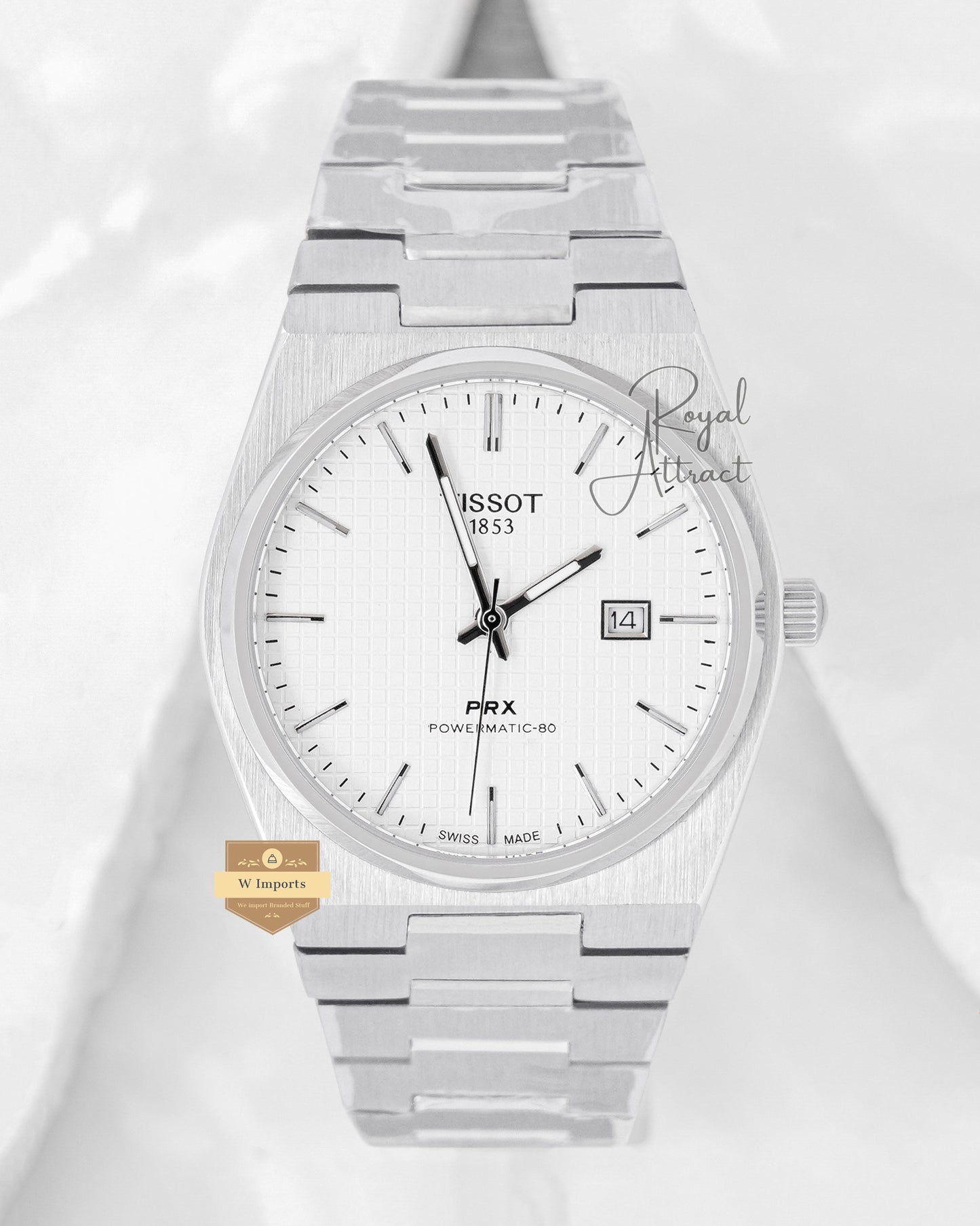Latest Collection Premium Prx Silver With White texture Dial Stainless Steel Quartz Watch