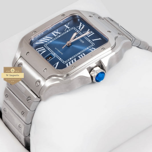 LATEST COLLECTION SILVER WITH BLUE DIAL AND ROMAN NUMERAL