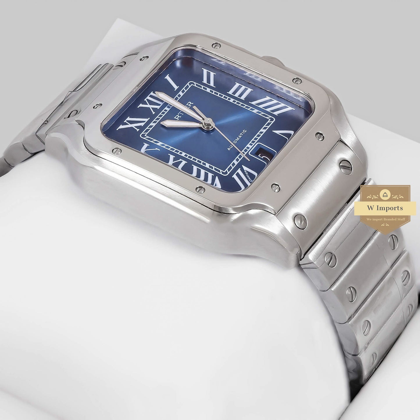LATEST COLLECTION SILVER WITH BLUE DIAL AND ROMAN NUMERAL