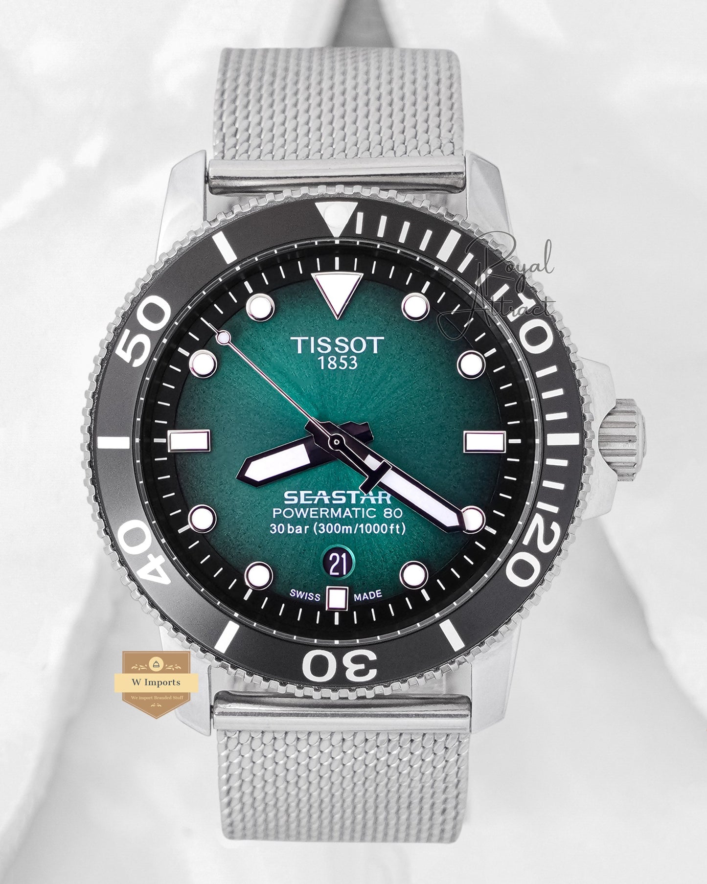 Latest Collection Silver Stainless Steel With Green Dial Automatic Watch