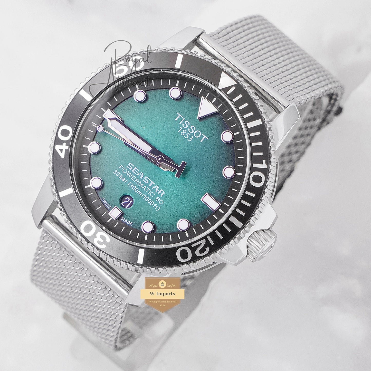 Latest Collection Silver Stainless Steel With Green Dial Automatic Watch