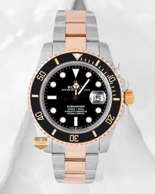 Latest Collection Two Tone Yellow Gold Black Dial And Bezel Chain Watch Bp Made