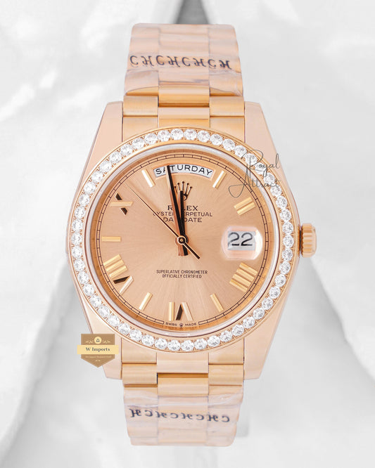 Latest Collection 40 All Yellow Gold With Dial Stone Bezel Automatic Watch Bp Made