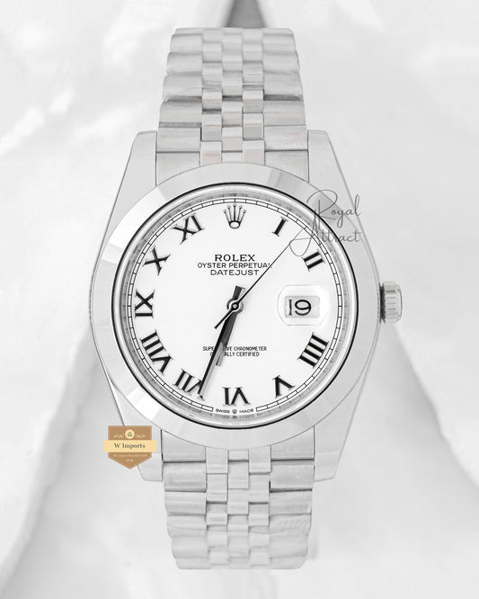 Latest Collection 41 Silver With White Dial Roman Figure Automatic Watch BP Made