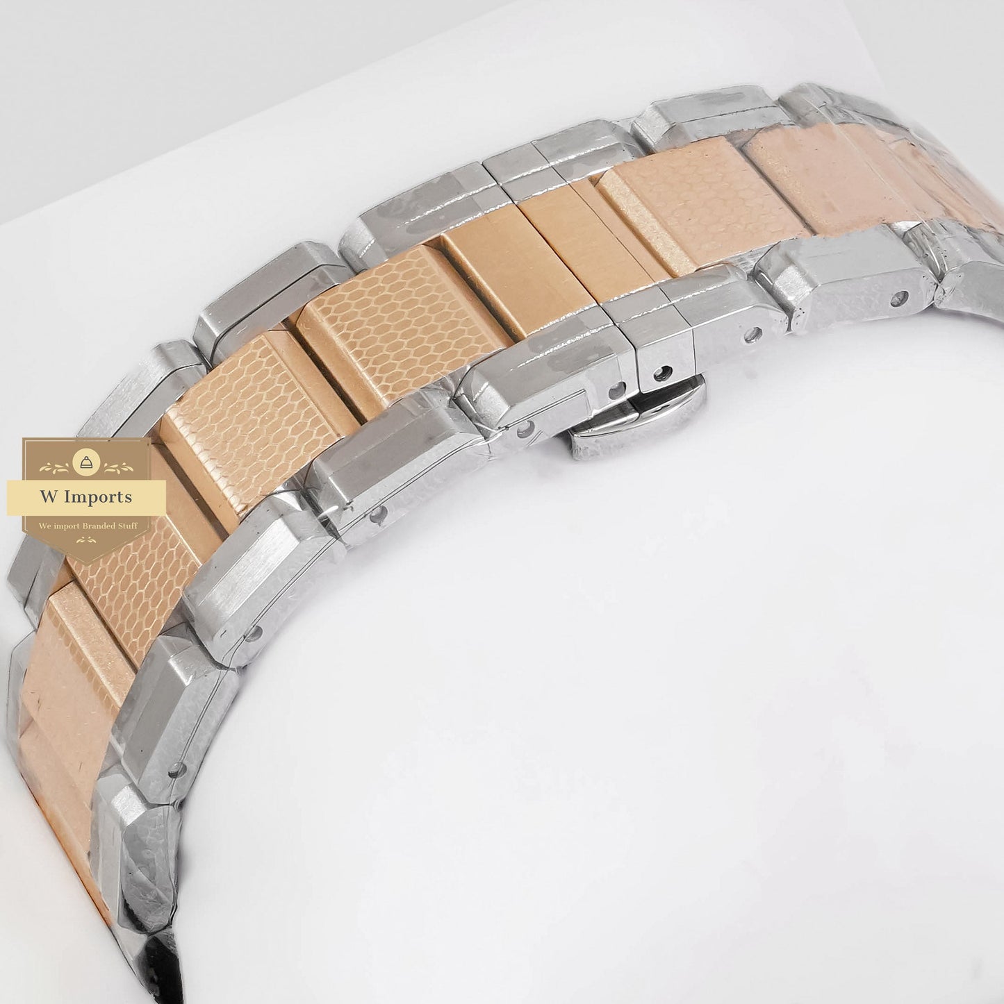 LATEST COLLECTION CHRONOGRAPH TWO TONE YELLOW GOLD WITH BLACK DIAL & GOLD INDEX