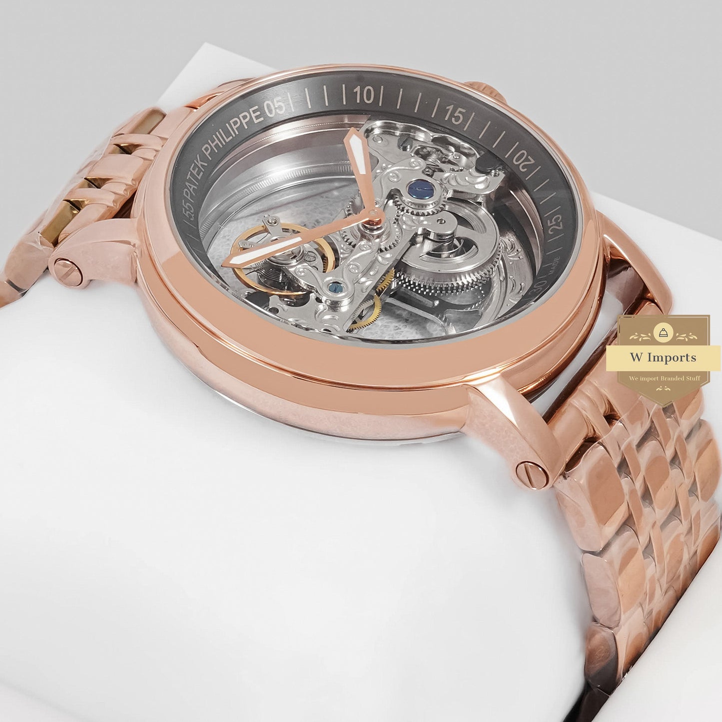 LATEST COLLECTION ROSE GOLD SKELETON TRANSPARENT DIAL AUTOMATIC WATCH