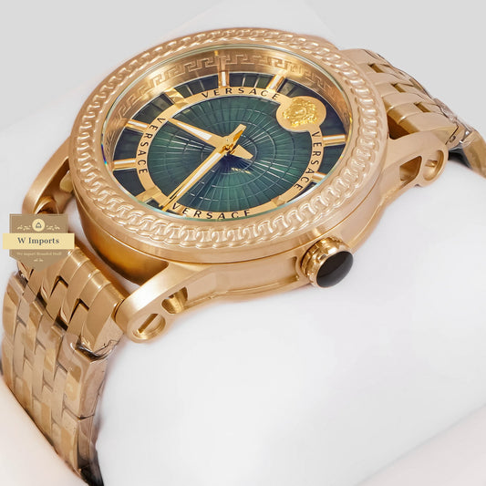 LATEST COLLECTION YELLOW GOLD WITH GREEN DIAL CHAIN WATCH