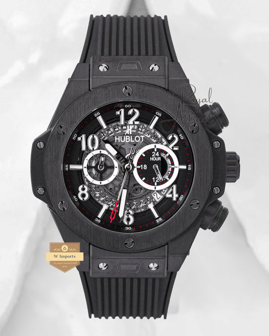 Latest Collection Chronograph All Black Case With Dial Pvc Strap