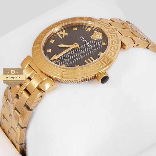 LATEST COLLECTION YELLOW GOLD WITH BLACK DIAL LADIES WATCH