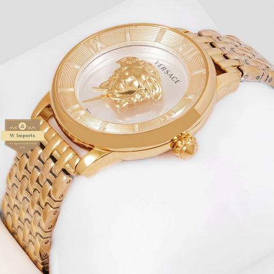 LATEST COLLECTION YELLOW GOLD WITH SILVER  DIAL LADIES WATCH