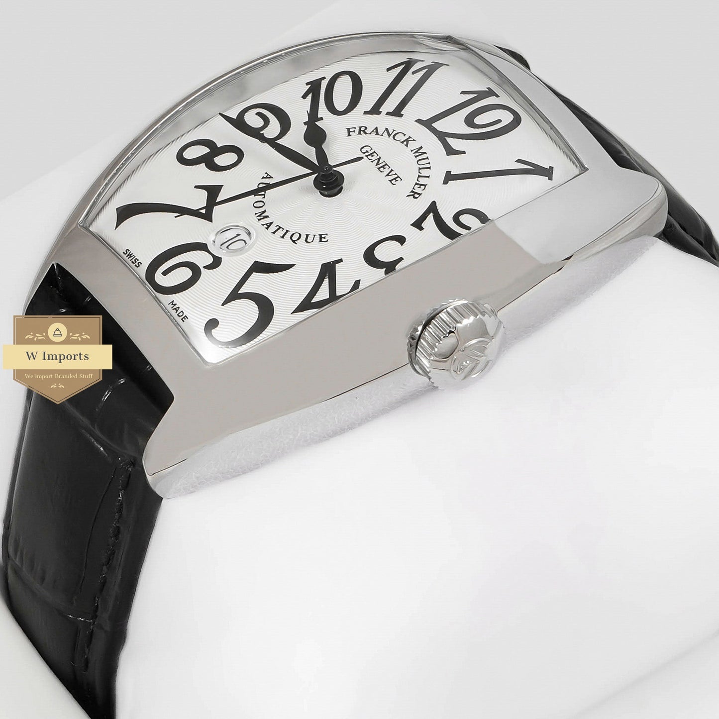 LATEST COLLECTION SILVER CASE WITH WHITE DIAL AND LEATHER STRAP