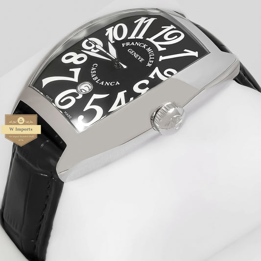 LATEST COLLECTION SILVER CASE WITH BLACK DIAL AND LEATHER STRAP