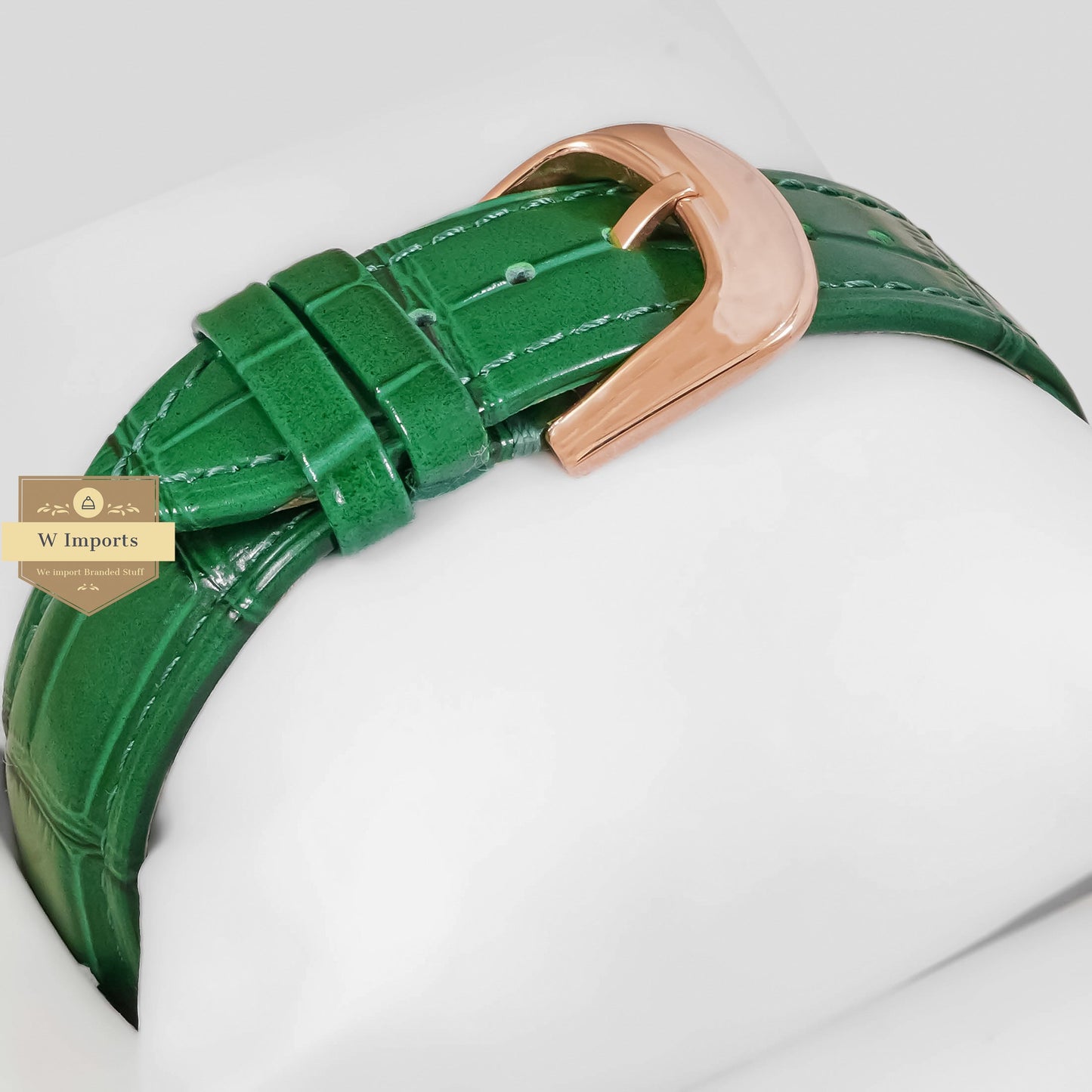 LATEST COLLECTION CRAZY ROSE GOLD CASE WITH GREEN DIAL AND LEATHER STRAP