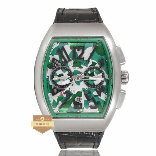 LATEST COLLECTION SILVER MATT CASE WITH GREEN DIAL & LEATHER STRAP AUTOMATIC WATCH