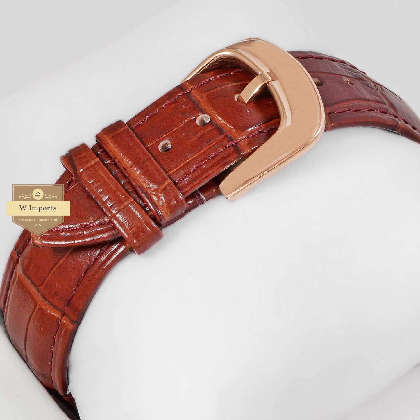 LATEST COLLECTION CHRONOGRAPH ROSE GOLD CASE WITH WHITE DIAL AND BROWN LEATHER STRAP