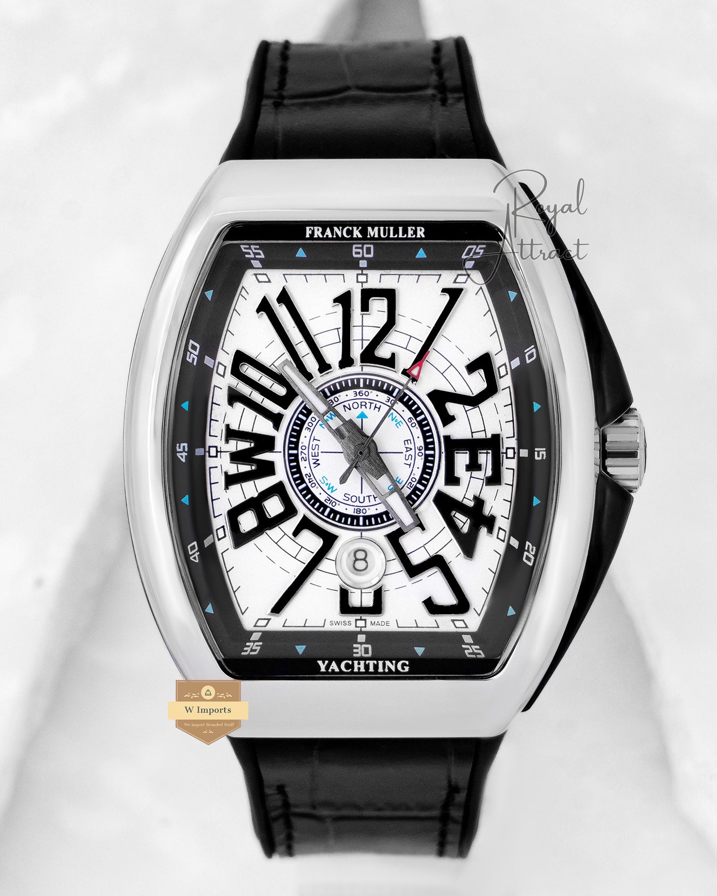 Latest Collection Silver Case With White Dial & Leather Strap Automatic Watch