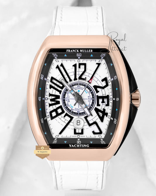 Latest Collection Rose Gold Case With White Dial & Leather Strap Automatic Watch
