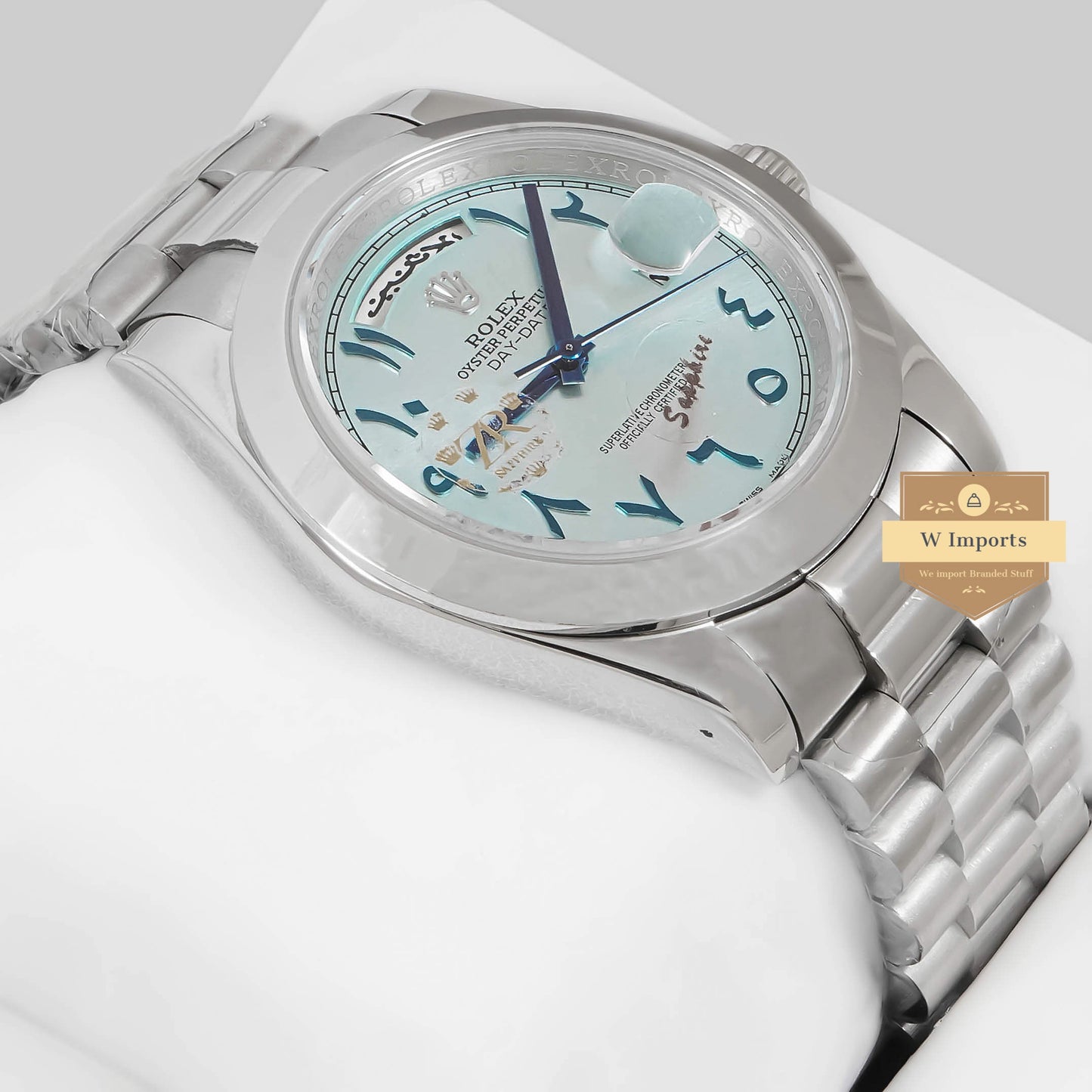 Latest Collection 40 All Silver With Sky Blue Dial Arabic Numeral Automatic Watch ZR Factory