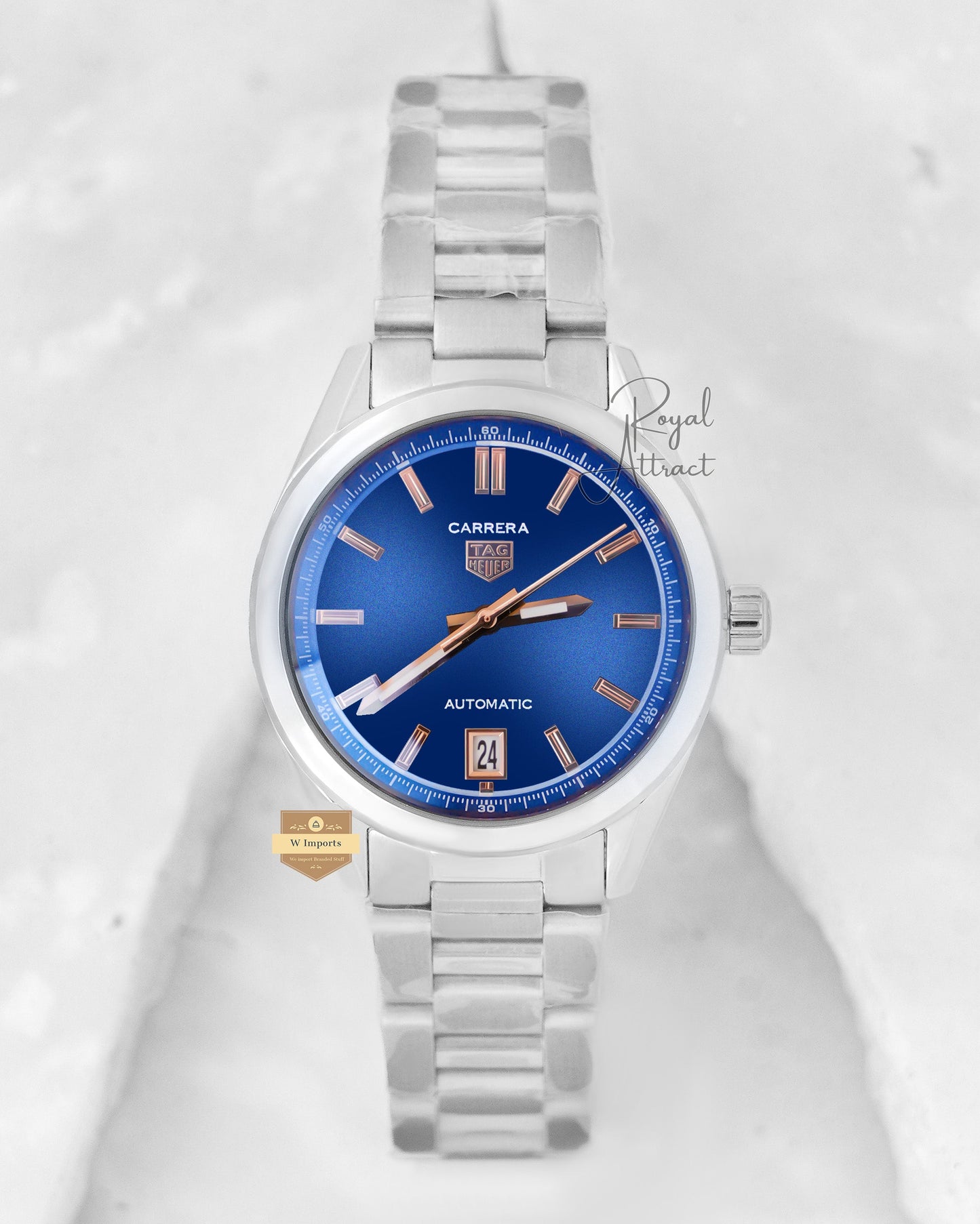 Latest Collection Silver With Blue Dial Ladies Chain Watch