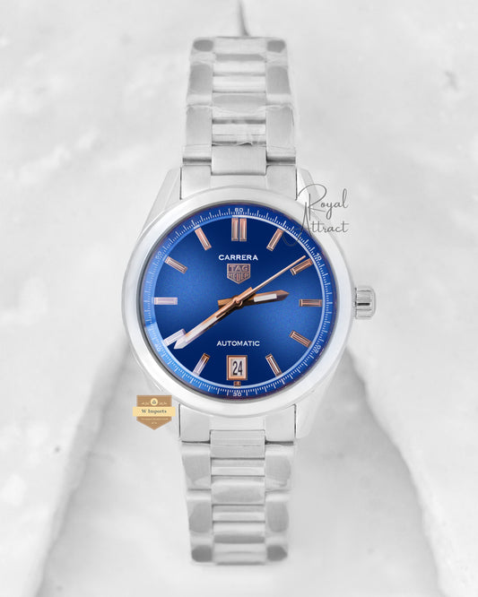 Latest Collection Silver With Blue Dial Ladies Chain Watch